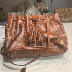 Patricia Nash Leather Map Large Bag